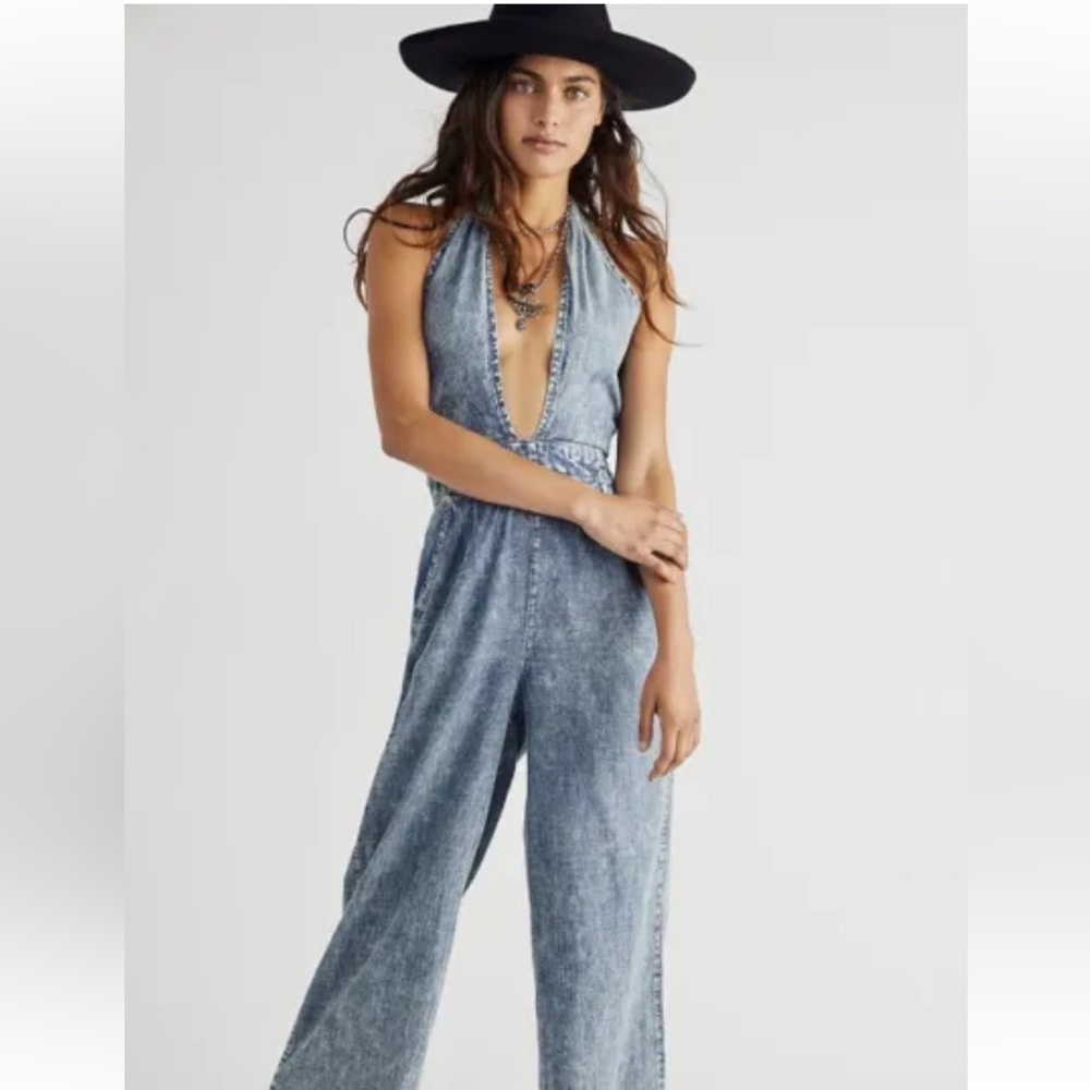 We the Free C’est La Vie Convertible Denim Jumpsuit